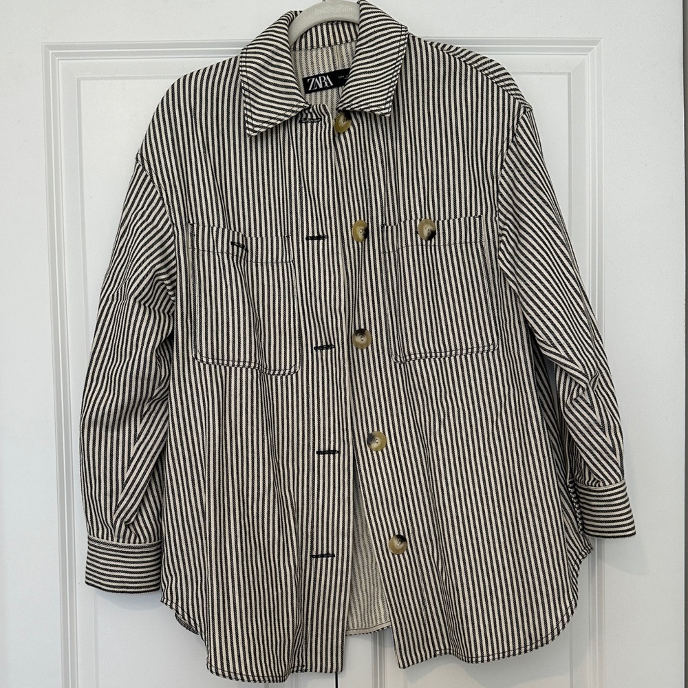 Zara Oversized Striped Shacket